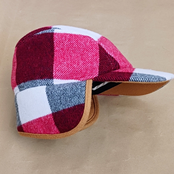NWT Rag & Bone Plaid Wool Blend Pilot Cap size Small Medium Red - Picture 3 of 3